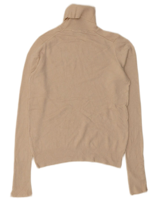 Zara Womens Roll Neck Jumper Sweater UK 10 Small Beige