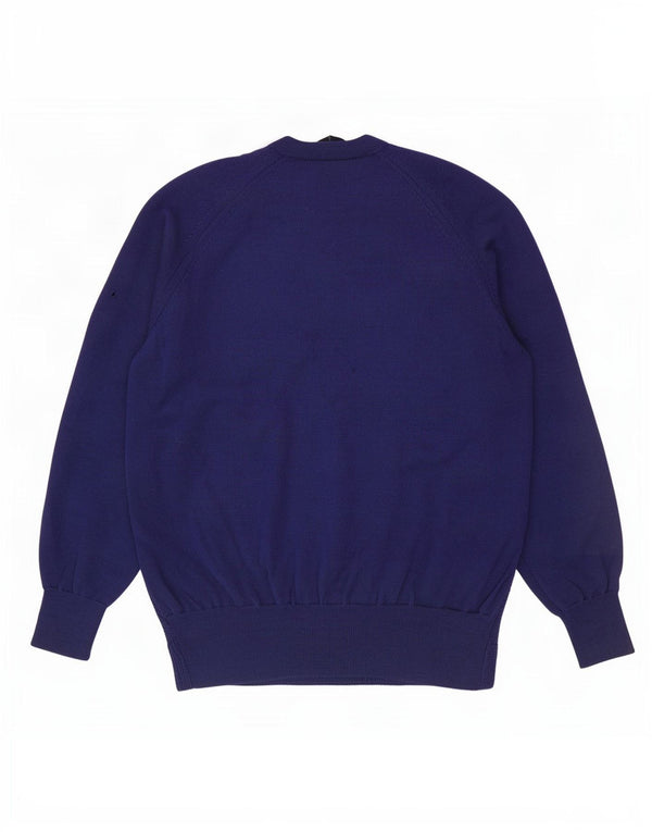 Fred Perry Pulover cu decolteu în V pentru bărbați, lână mare, albastru