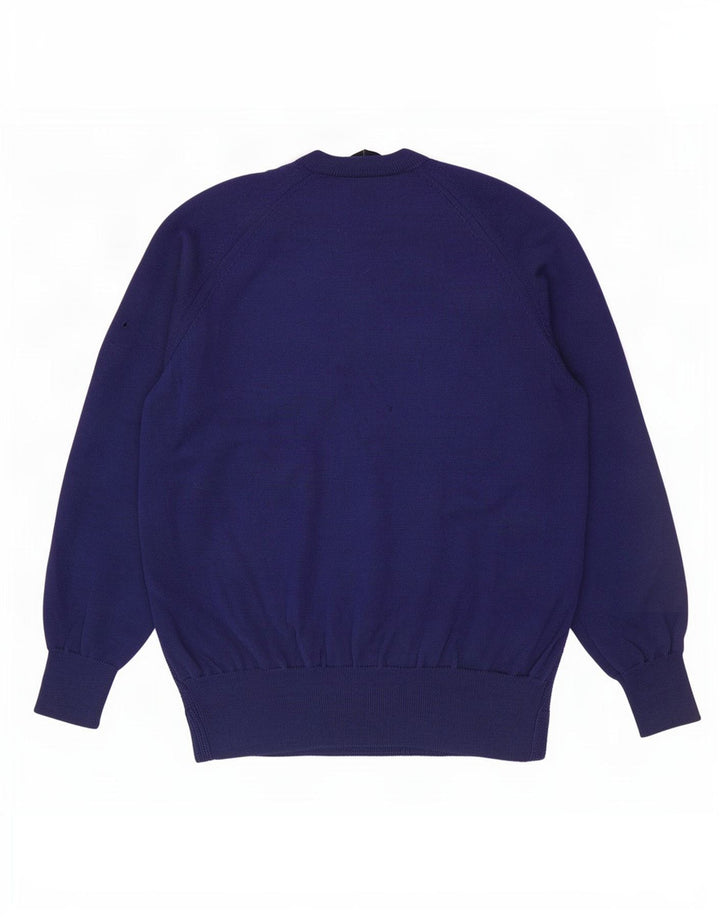 Fred Perry Pulover cu decolteu în V pentru bărbați, lână mare, albastru