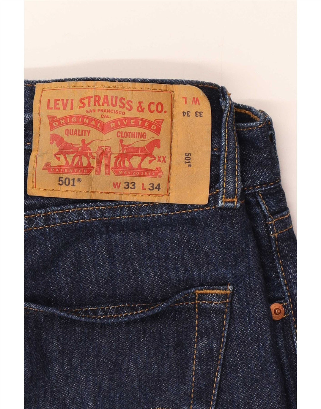 Blugi drepti pentru bărbați Levi's 501 W33 L34 Bumbac albastru