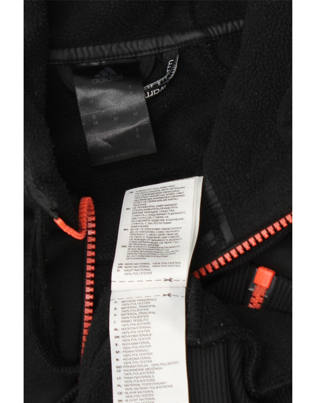 Pulover Adidas Climawarm Graphic Zip pentru bărbați, poliester mediu negru