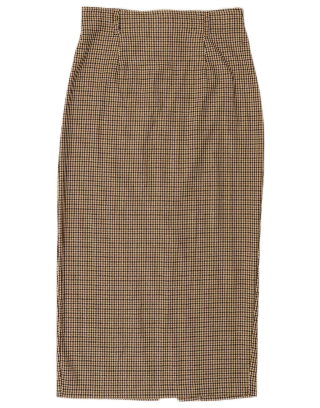 Fusta midi BENETTON pentru femei IT 44 Medium W28 Beige Check Wool