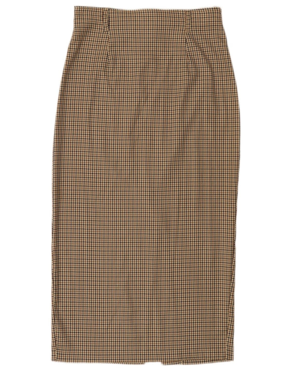 Fusta midi BENETTON pentru femei IT 44 Medium W28 Beige Check Wool