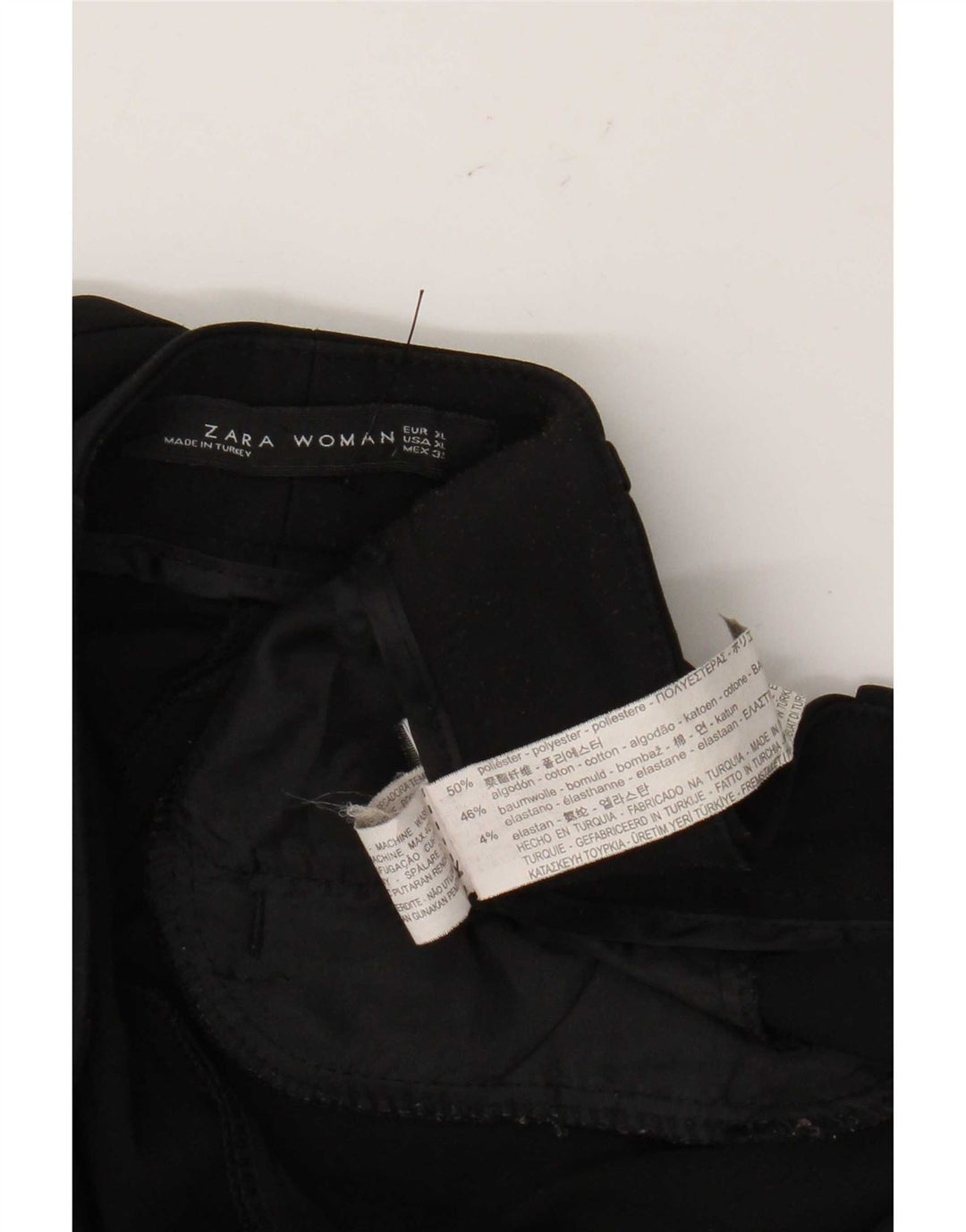 Pantaloni chino slim pentru femei Zara XL W32 L28 Poliester negru