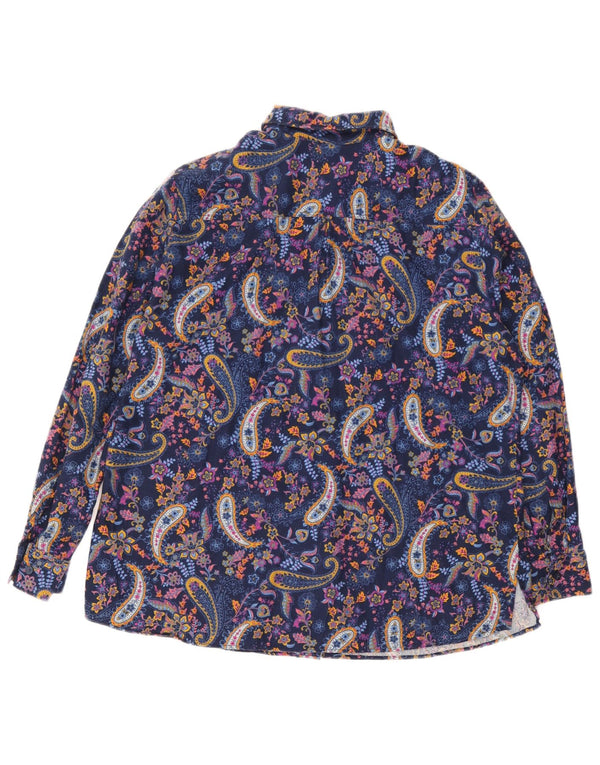 Bluză cămașă supradimensionată pentru femei Walbusch IT 44 Medium Bleumarin Paisley