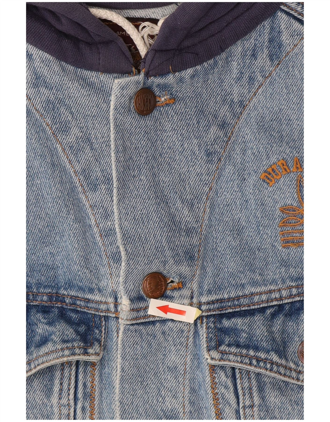 Jachetă de blugi cu glugă pentru bărbați DURANGO UK 40 mare, albastru, bumbac color bloc