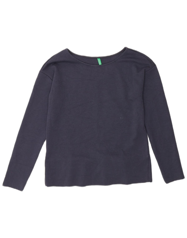 Top pentru femei Benetton cu mânecă lungă UK 10 Small Bleumarin