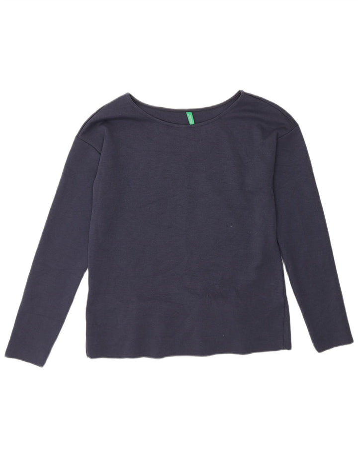 Top pentru femei Benetton cu mânecă lungă UK 10 Small Bleumarin