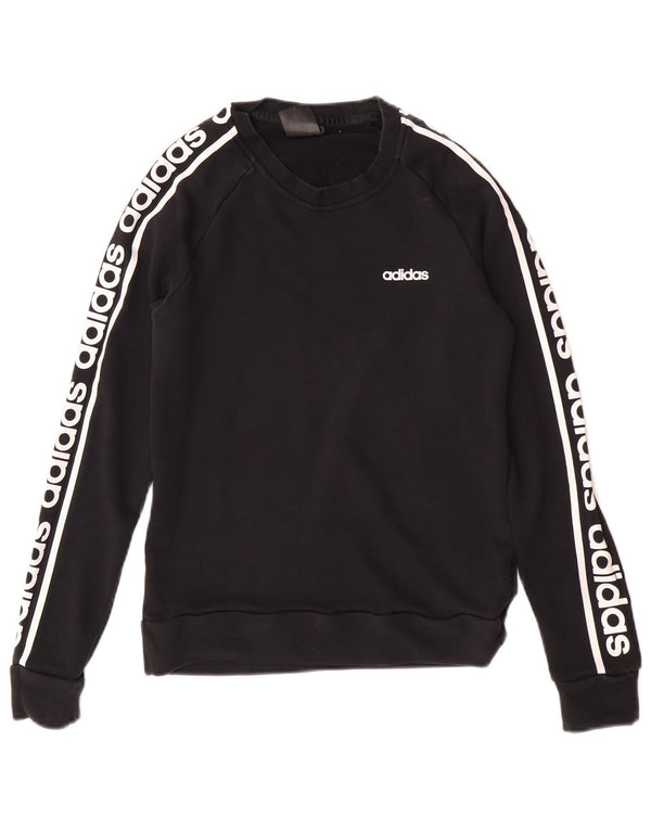 Pulover de hanorac grafic Adidas pentru femei UK 12/14 bumbac mediu negru