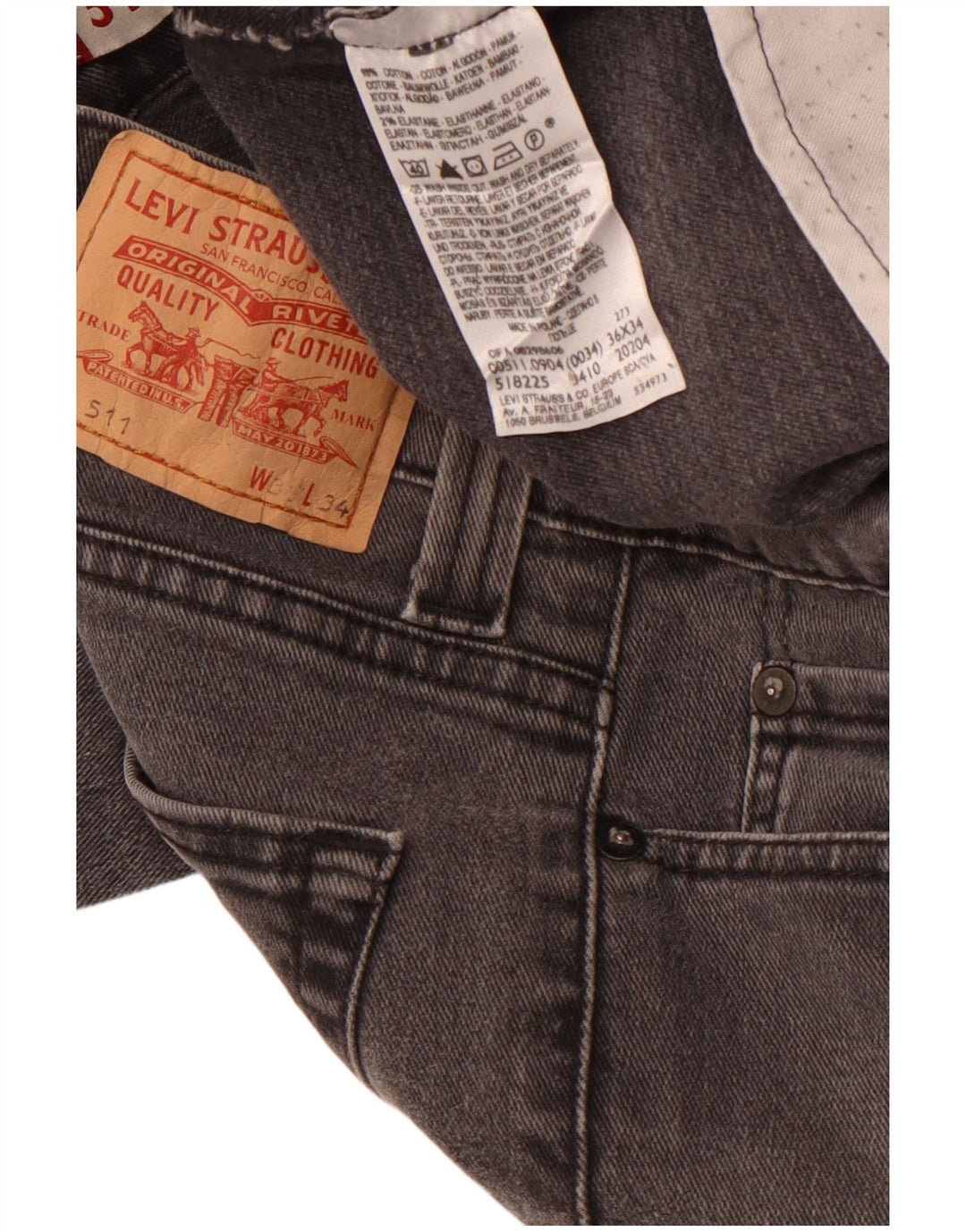 Blugi 511 slim pentru femei LEVI'S W36 L34 bumbac gri