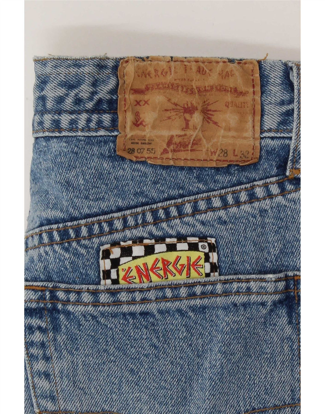 Pantaloni scurți din denim Bermude Graffiti Graphic pentru femei Energie W28 Medium Blue