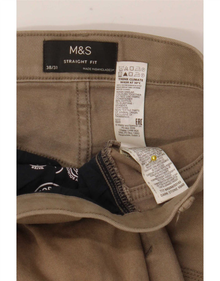 Blugi drepte pentru bărbați Marks & Spencer W38 L31 bumbac bej