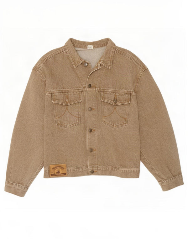 Jachetă de blugi vintage pentru femei UK 18 XL, bumbac, bej