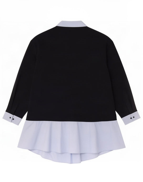 Rochie cămașă pulover pentru femei Zara UK 16, mare, bleumarin, color block
