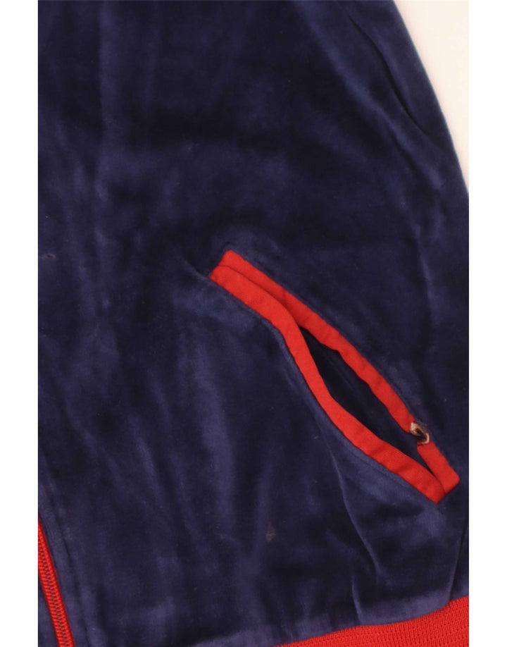 Jachetă de trening vintage pentru femei UK 14 Medium Bleumarin Colorblock