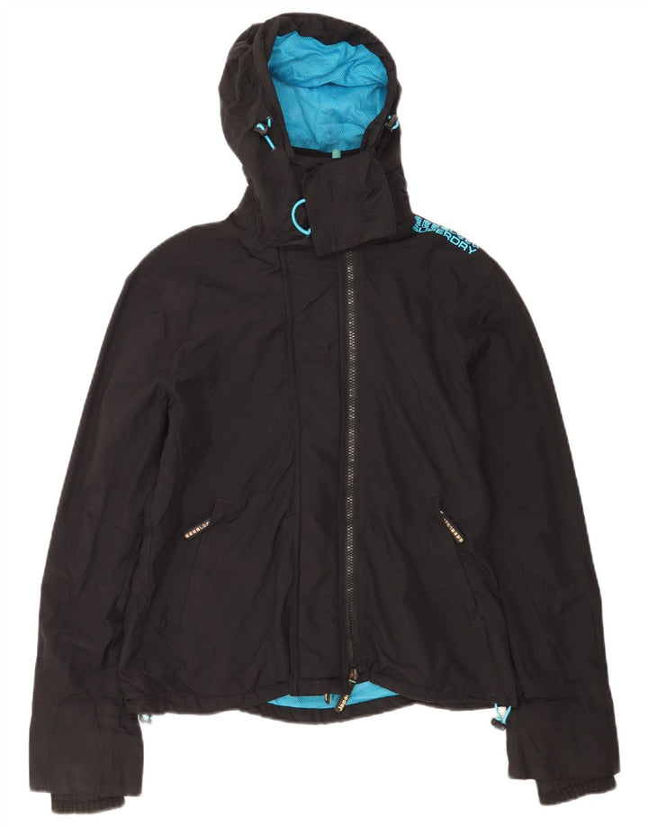 Jachetă Windbreaker cu grafică Superdry pentru femei UK 16 Large Black