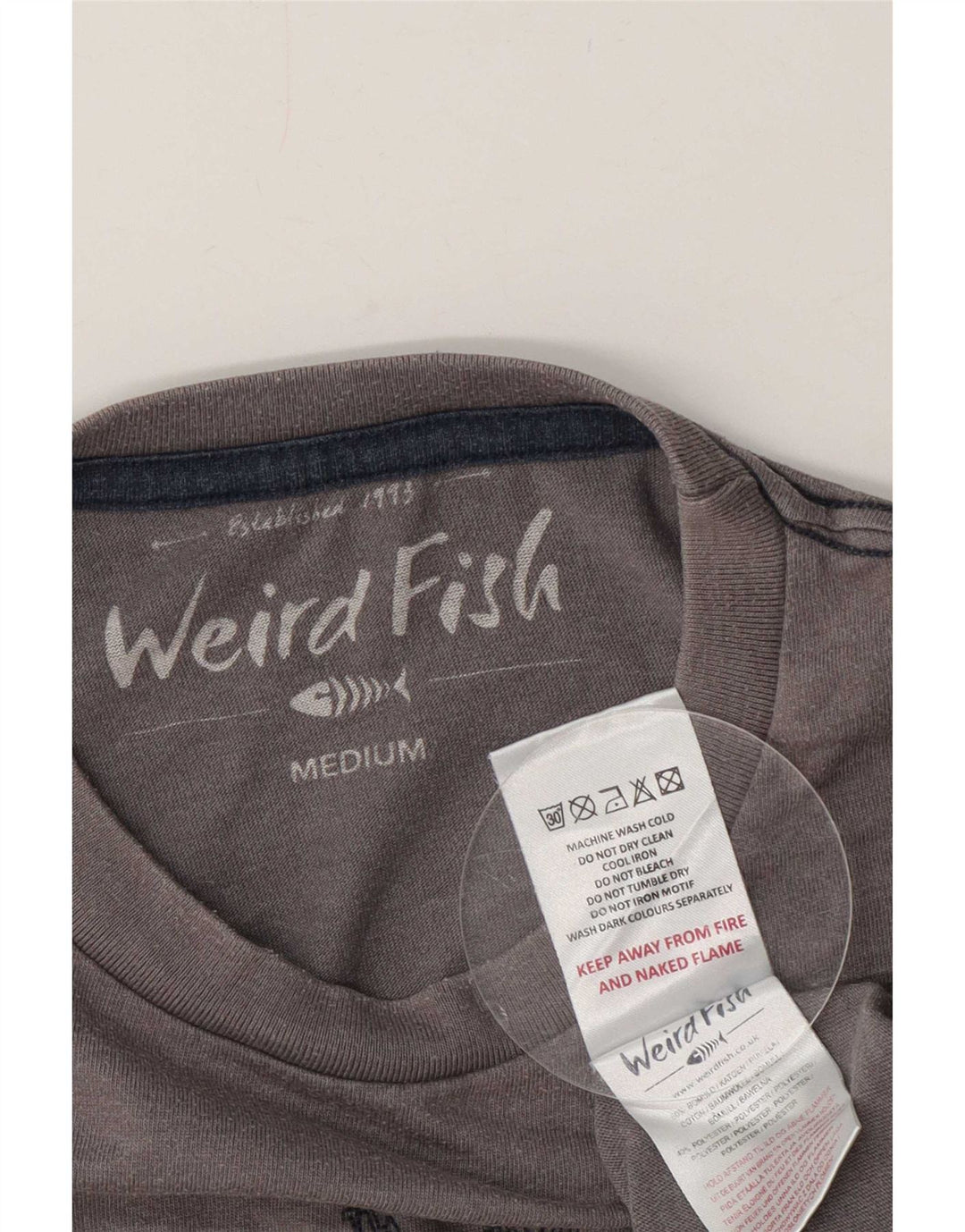 Tricou grafic pentru bărbați Weird Fish Top bumbac gri mediu