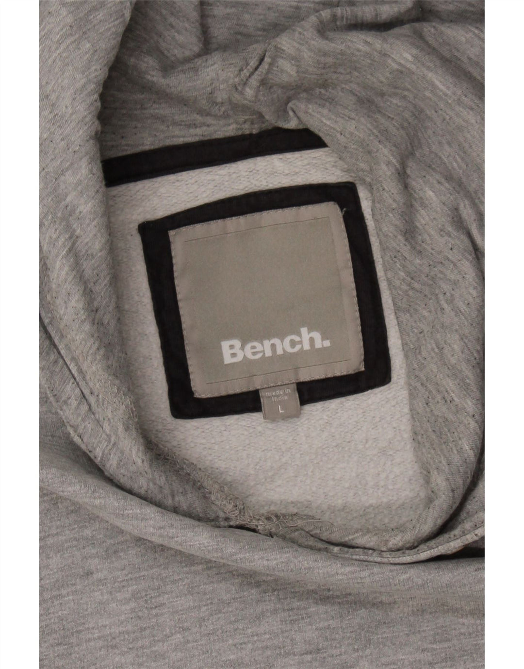 BENCH Mens Graphic Hoodie Jumper Large Grey Cotton Vintage Bench and Second-Hand Bench from Messina Hembry 