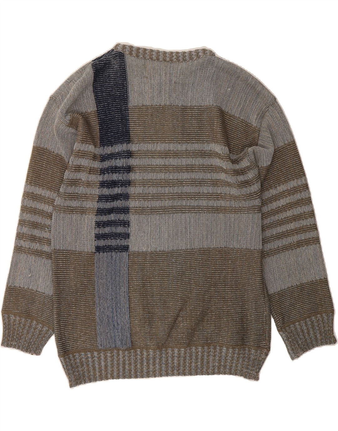 TOM HANBURY Mens Boat Neck Jumper Sweater Medium Brown Striped Vintage Tom Hanbury and Second-Hand Tom Hanbury from Messina Hembry 