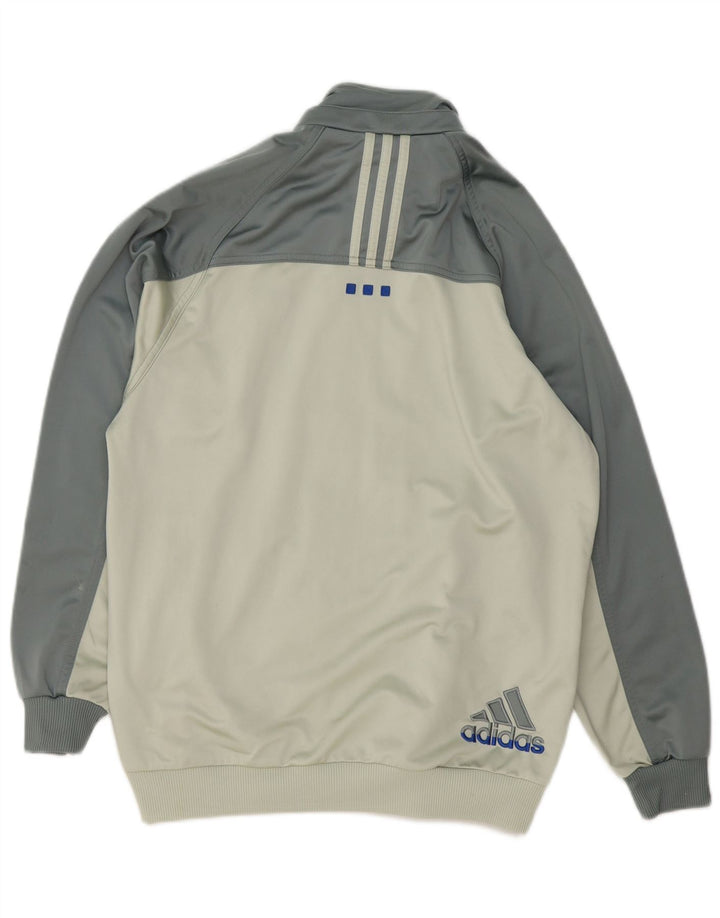 Jachetă de trening pentru băieți Adidas 15-16 ani, gri, poliester color bloc