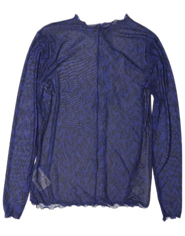 Partea a doua pentru femei cu mânecă lungă Top transparent UK 18 XL poliester chevron albastru