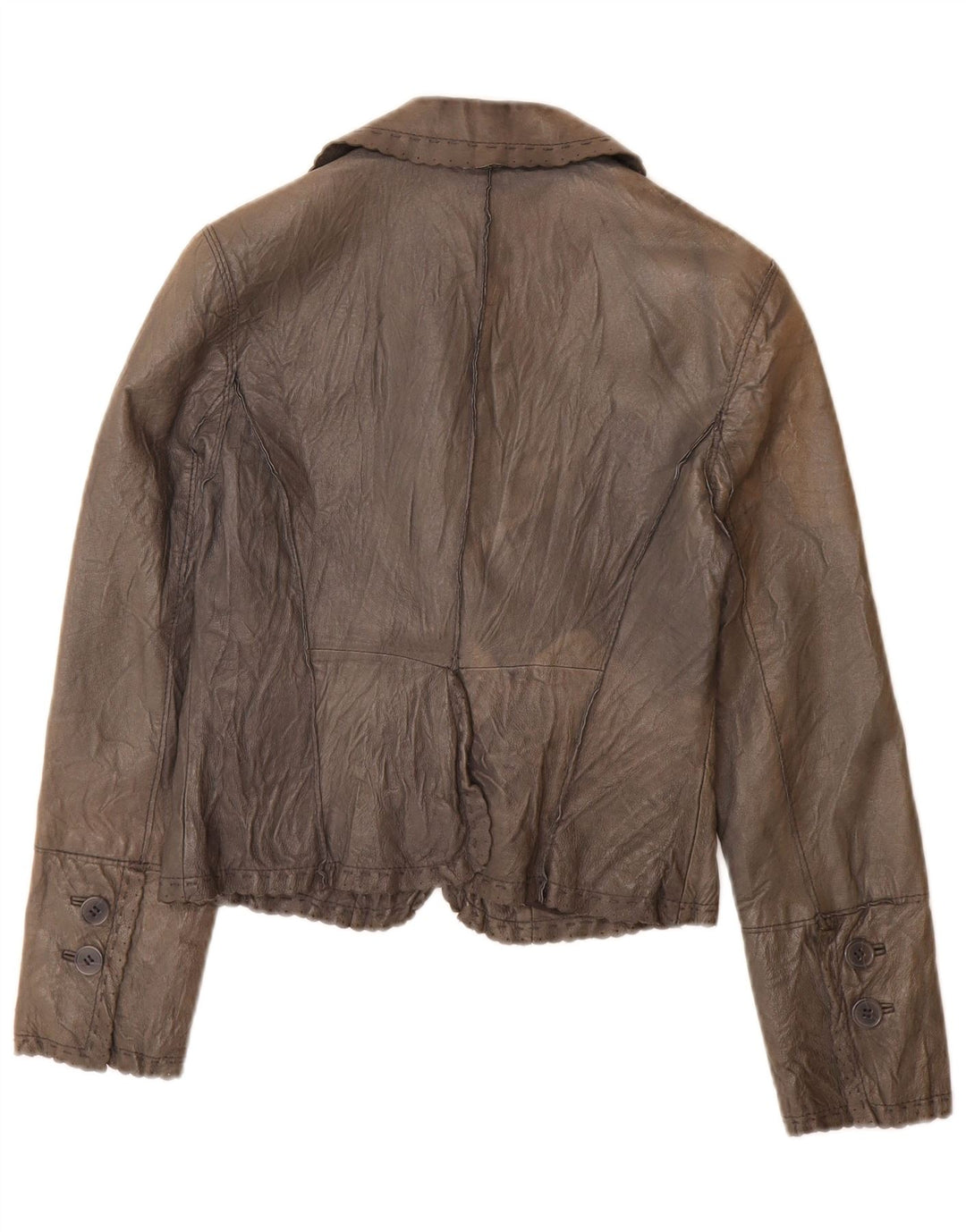 Jachetă Blazer Femei din piele cu 2 nasturi Stefanel IT 40 Mic din piele gri