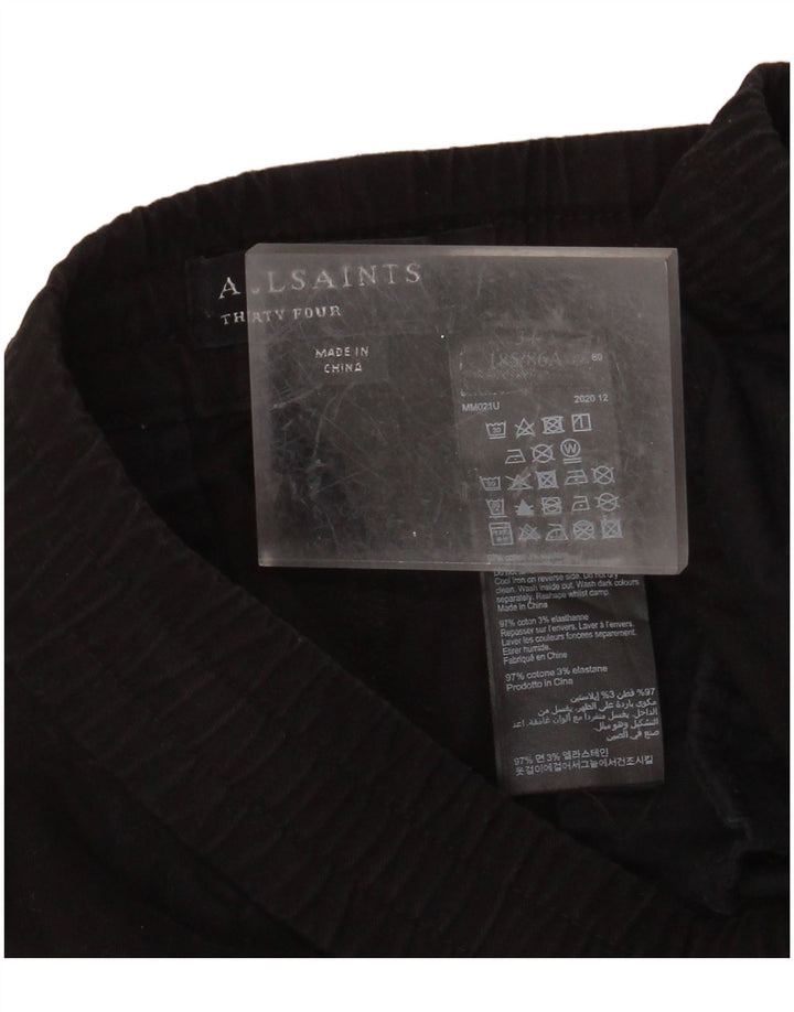 ALL SAINTS Pantaloni chino subțiri pentru bărbați, bumbac negru mare