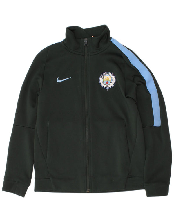 Jachetă de top pentru trening Nike pentru băieți Manchester City 10-11 ani, verde mediu