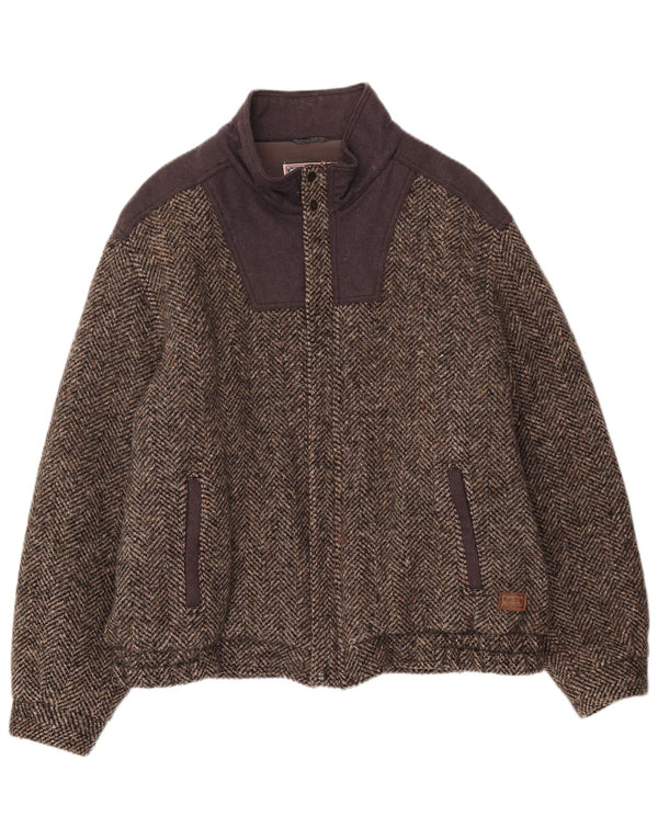 Jachetă Bomber pentru bărbați Faciba IT 56 3XL Maro Lână color bloc