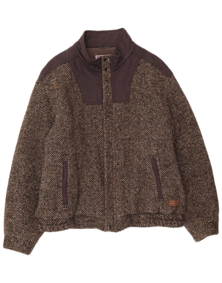 Jachetă Bomber pentru bărbați Faciba IT 56 3XL Maro Lână color bloc