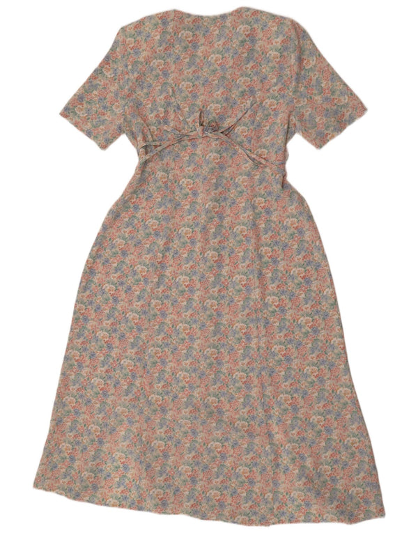 Rochie cămașă maxi vintage pentru femei UK 16 Poliester floral multicolor mare