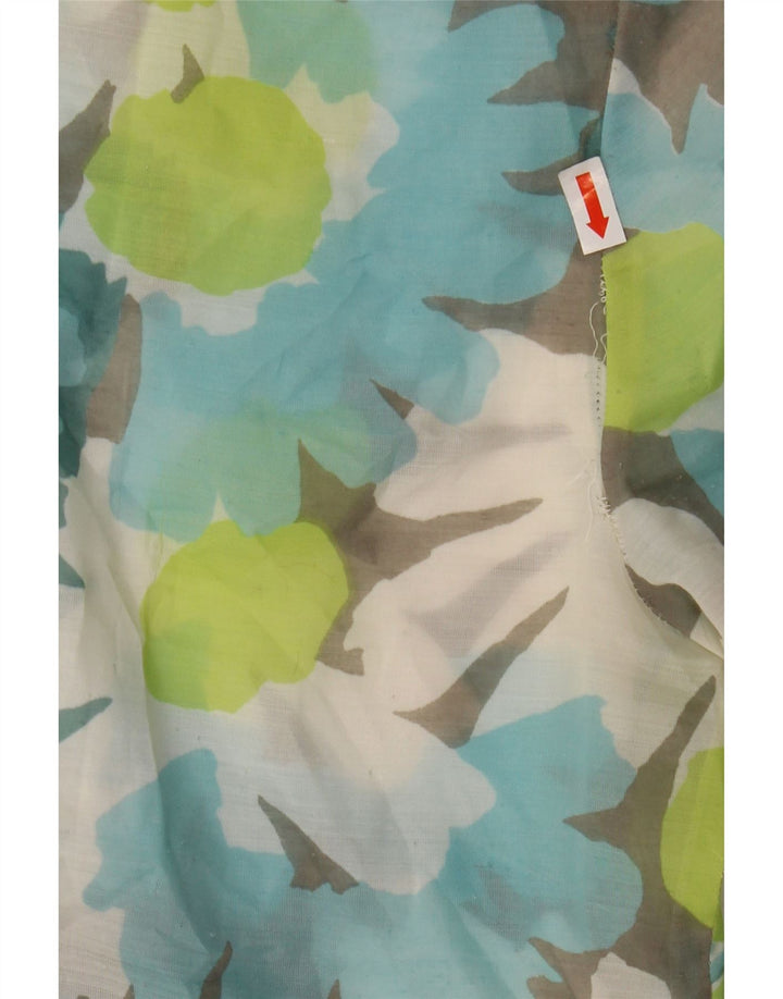 Bluză cămașă pentru femei VINTAGE cu mâneci 3/4 UK 14 mare, multicoloră, florală