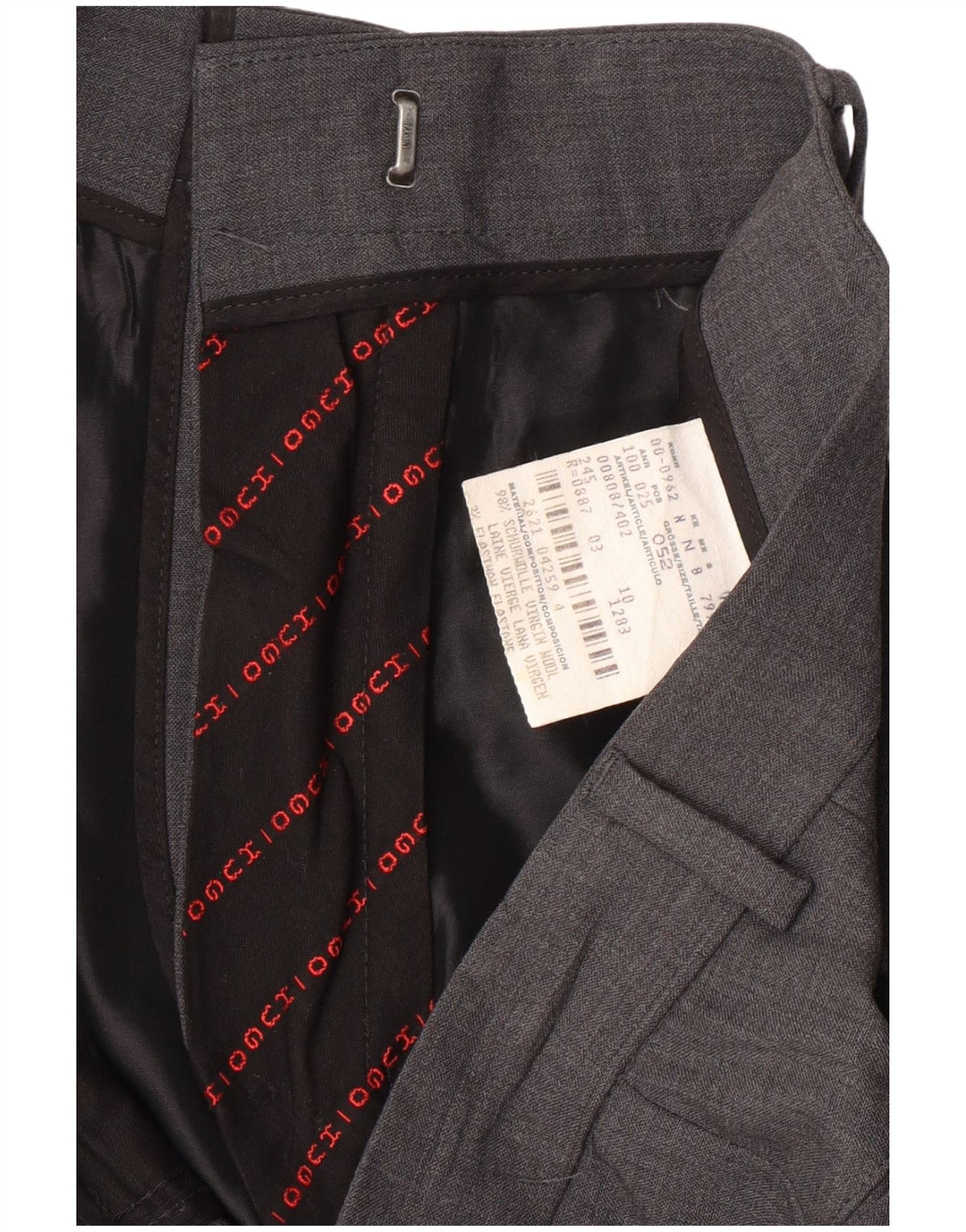 HUGO BOSS Pantaloni drepti pentru bărbați IT 52 XL W34 L34 gri din lână virgină