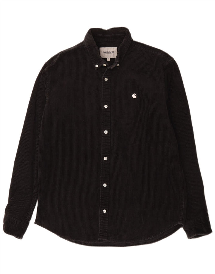 Cămașă pentru bărbați Carhartt din velur, bumbac mediu negru