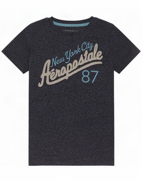 Aeropostale Tricou grafic pentru femei Top UK 10 Small Navy Blue Flecked
