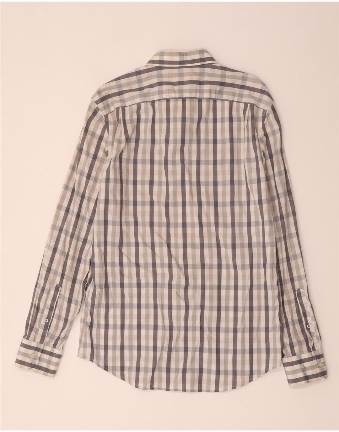 Cămașă pentru bărbați Gap Slim Fit, bumbac cu carouri, gri mediu