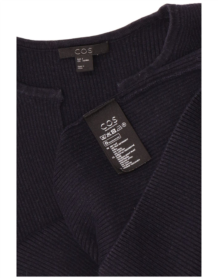 Cos Pulover supradimensionat pentru femei cu decolteu în V UK 10 Mic Lână bleumarin