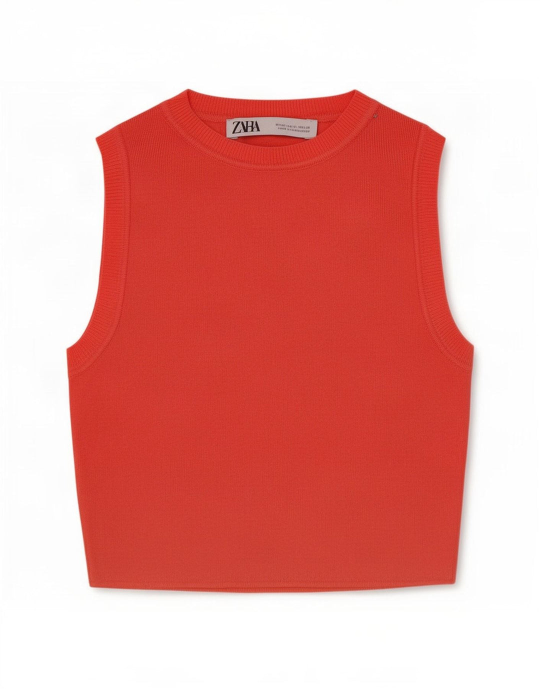 Vestă Crop Top Femei Zara UK 12 Medium Red Viscose