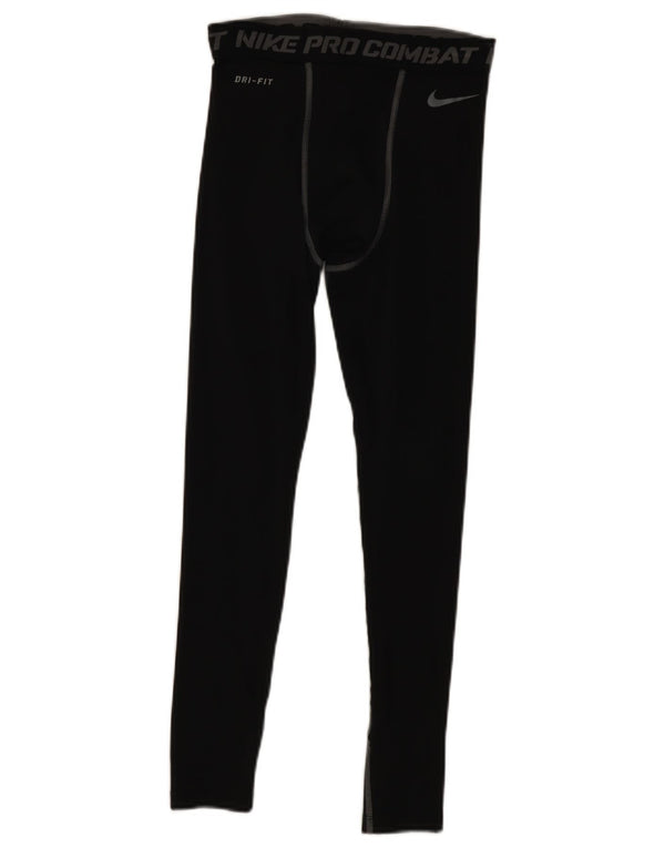 Leggings grafici Nike Dri Fit pentru bărbați, poliester negru mic