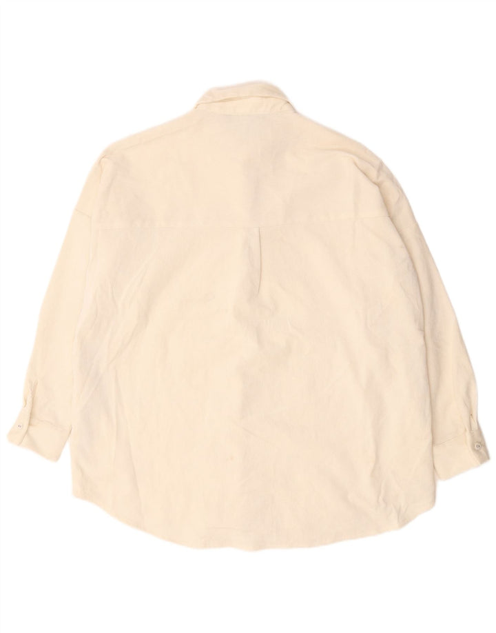 Cămașă oversize din velur pentru femei Zara UK 10 Poliester alb mic