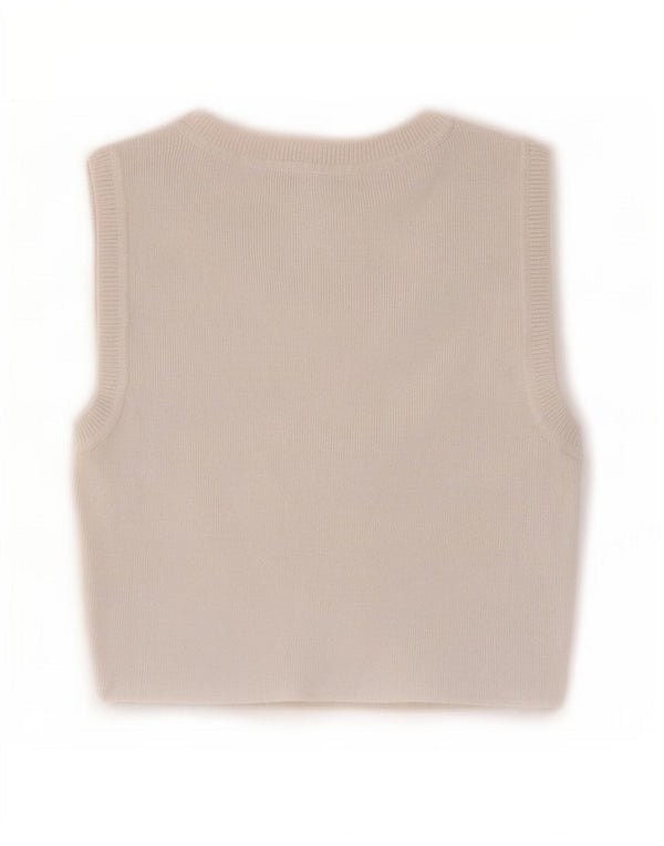Top cu vestă pentru femei Zara UK 12 Medium White Viscose