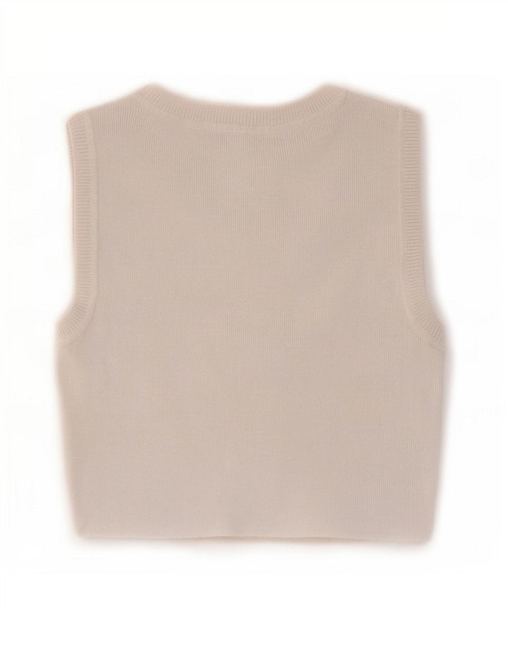 Top cu vestă pentru femei Zara UK 12 Medium White Viscose