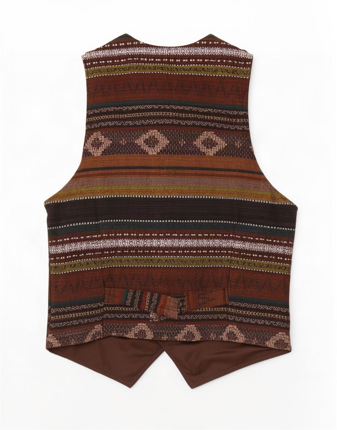 Vestă din piele vintage pentru bărbați, maro mediu, geometrică