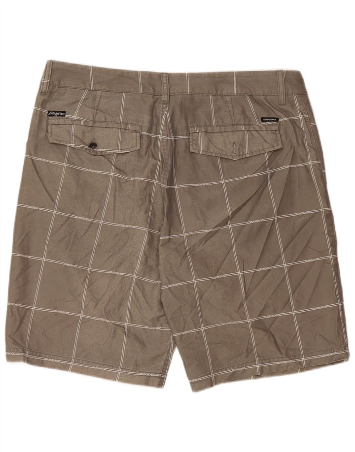 Pantaloni scurți chino pentru bărbați Quiksilver W34, poliester cu carouri, gri mari