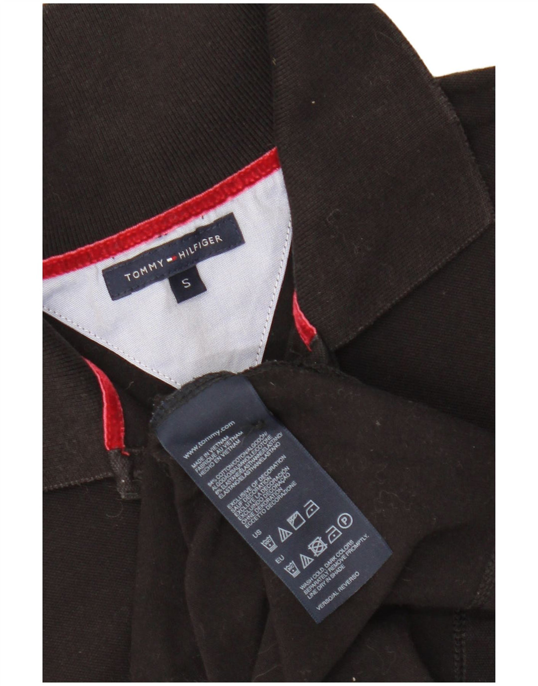 Tricou polo TOMMY HILFIGER pentru femei UK 8 mic bumbac negru