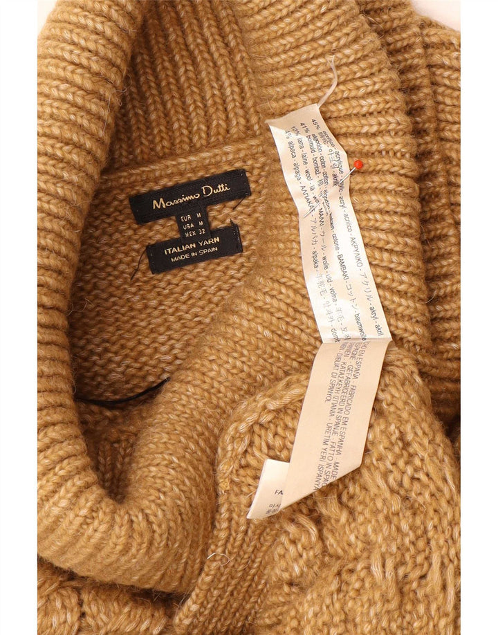 Pulover pentru femei Massimo Dutti cu gât rulat UK 14 maro mediu acrilic