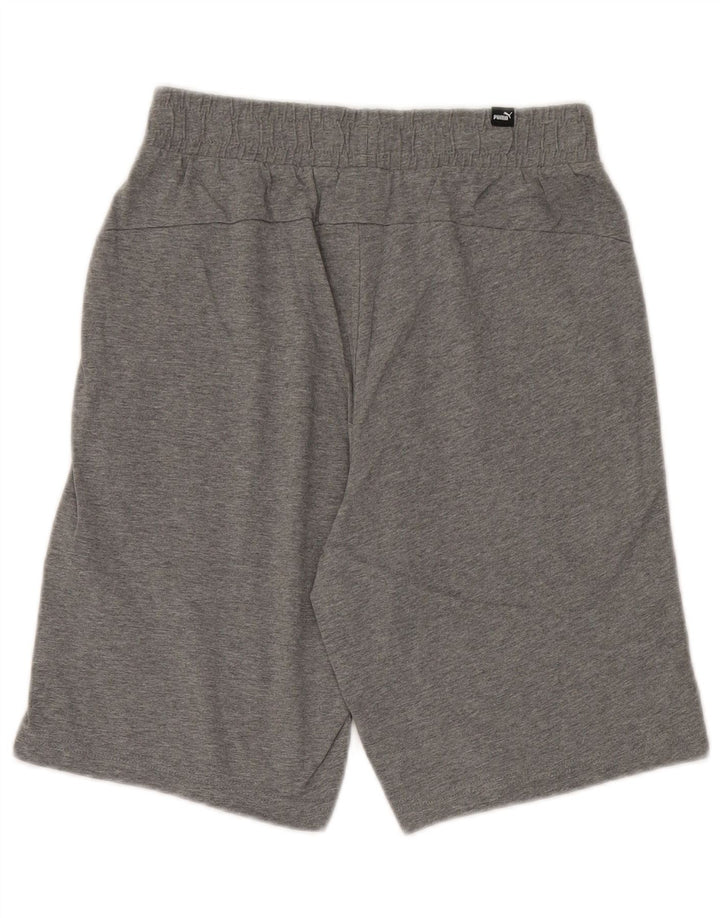 Pantaloni scurti sport Puma pentru bărbați, bumbac cu pete mici, gri