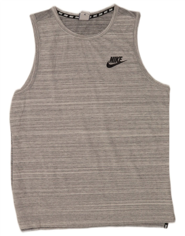 Vestă pentru bărbați Nike, bumbac cu dungi, gri mediu