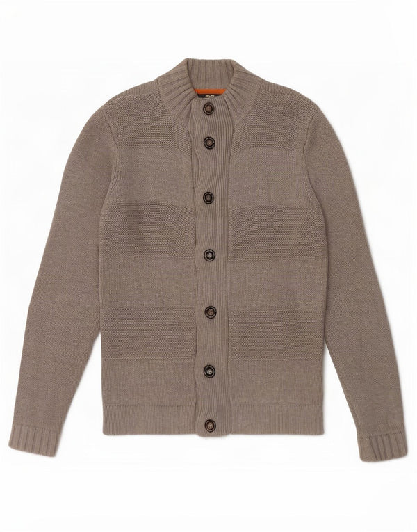 Pulover cardigan pentru bărbați Jack & Jones, bumbac cu dungi, gri mediu