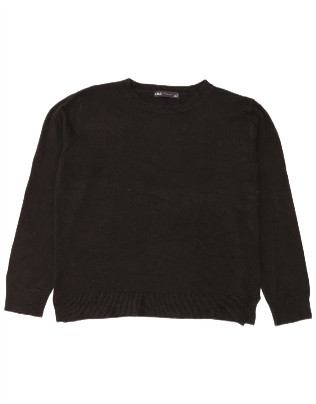 Pulover pentru femei Marks & Spencer cu decolteu triplu UK 14 Medium Negru Acrilic